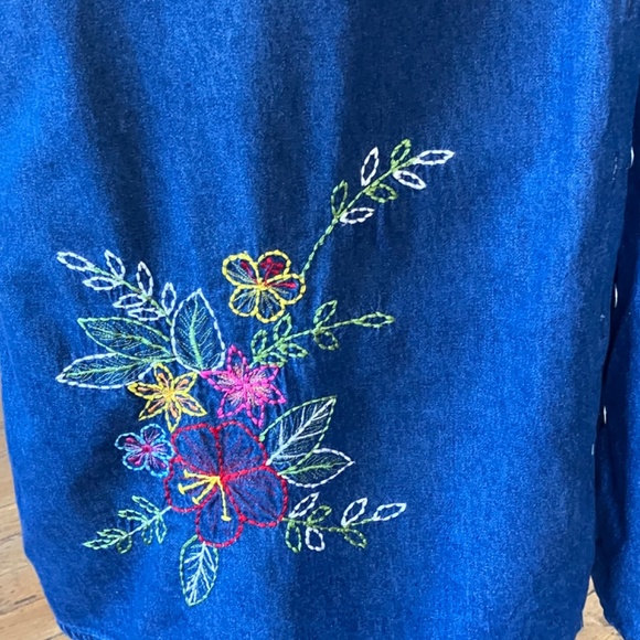 Vintage Chambray embroidered mid length dress - Picture 5 of 9